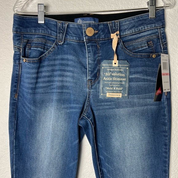Democracy Ab Solution Ankle Skimmers Blue Denim Jeans - Picture 5 of 15